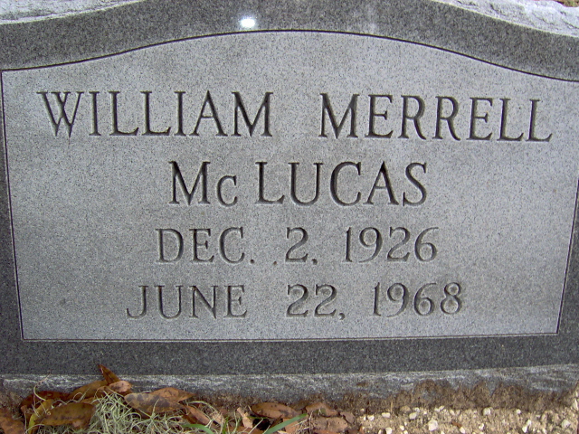 Headstone for McLucas, William Merrell